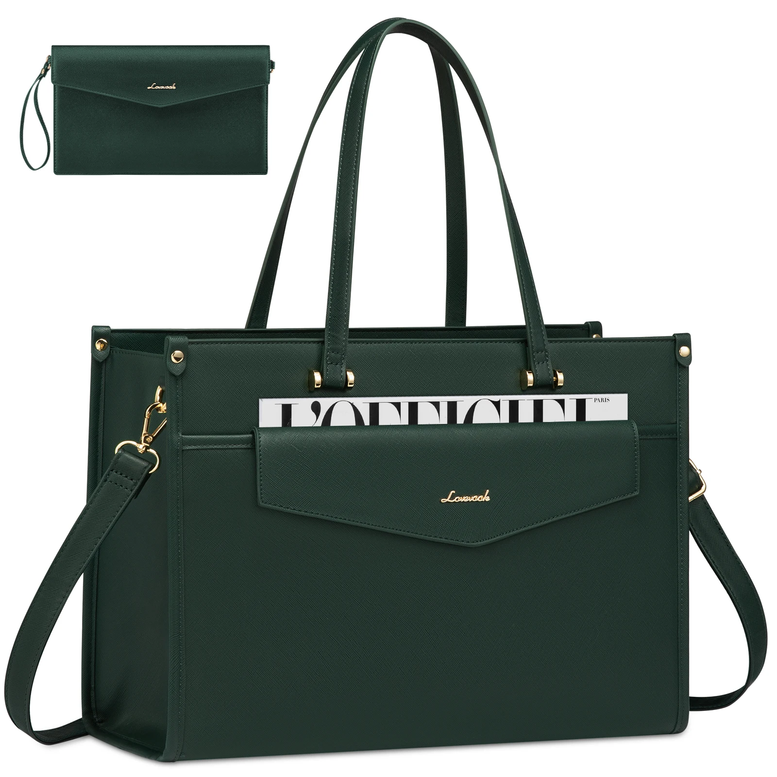 Laptop Bag for Women 15.6 Inch Computer Tote Handbag Work Business Briefcase Waterproof Leather Teacher Office Shoulder Hand Bag
