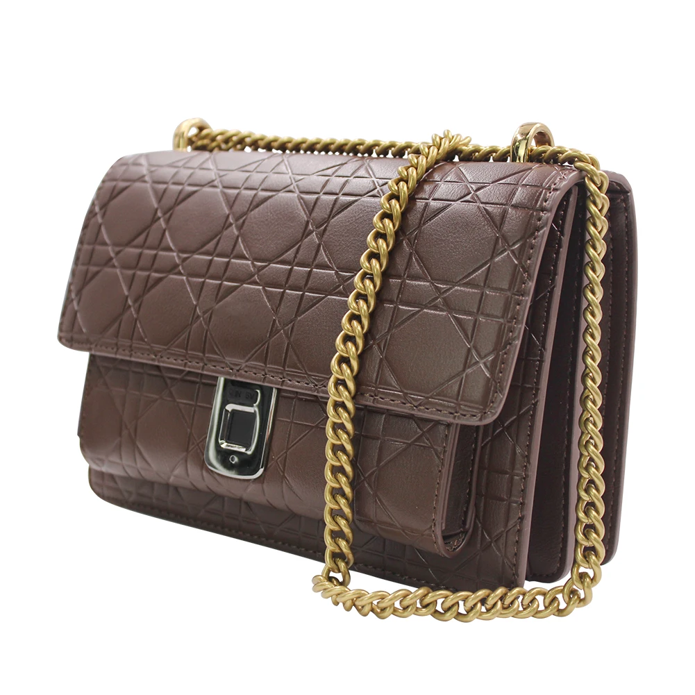 

Luxury Golden Evening Clutch Women Bags Wedding Fingerprint Lock Small Underarm Shoulder Bag Watches Women Wrist Luxury Handbags, Brown