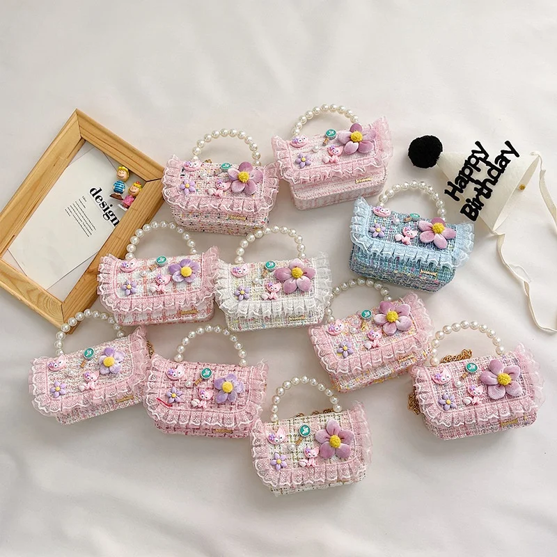 

New Fashion Princess Small Handbag Cartoon Style Crossbody Bag Chain Messenger Bag For Children, 10 colors