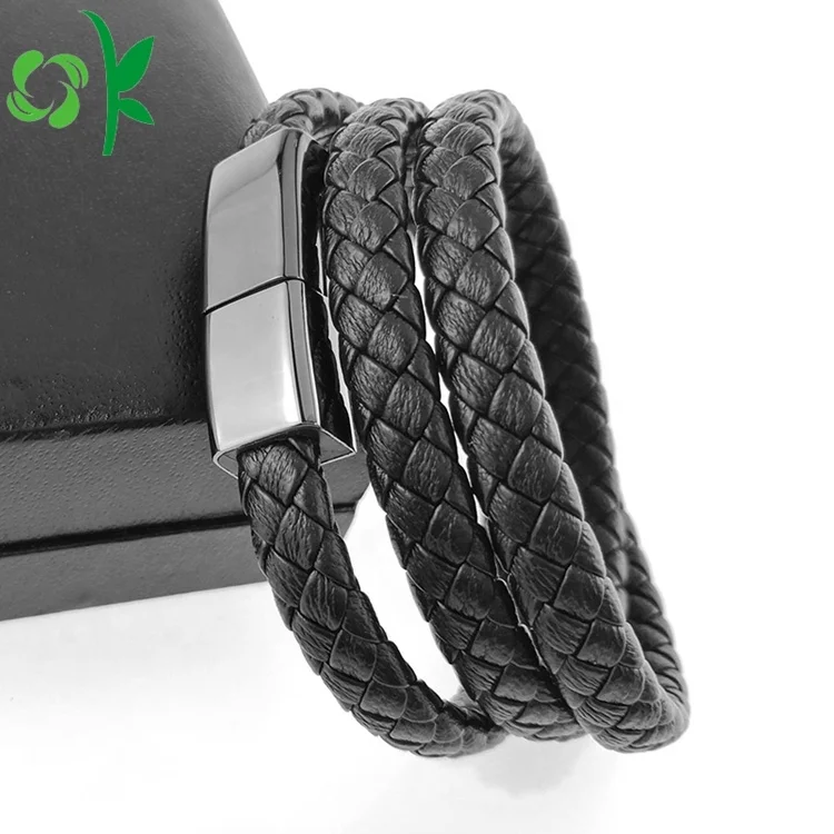 

Buy Direct 60CM Type C Data Leather Cable Mobile Phone USB Charger Bracelet, Existing :black,other colors can be customized