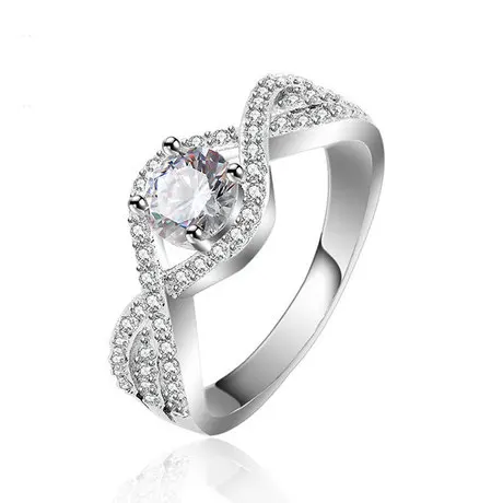 

Hot style 925 sterling silver female simple inlaid diamond ring