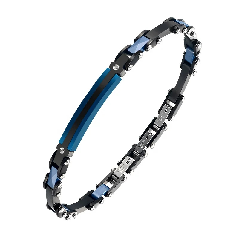 

hot sale stainless steel zircon stone men bracelet engraved ceramic bracelet jewelry