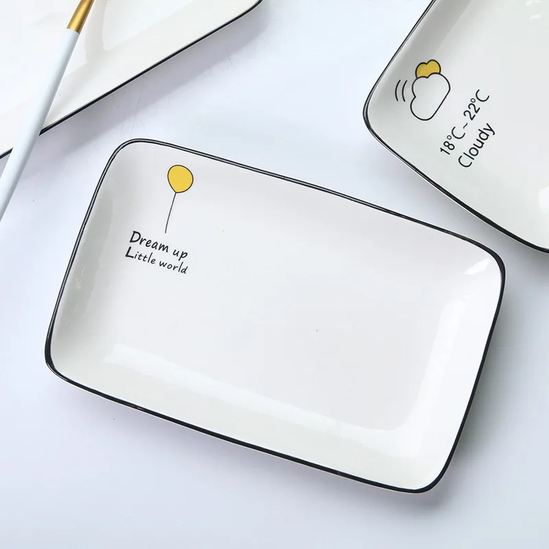

Ceramic creative lovely plate cutlery fish household dishes set