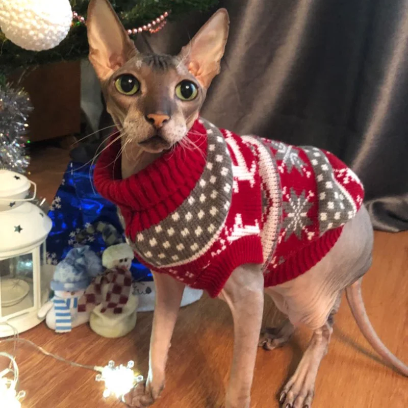 

Cute Sweater Pullover Winter Warm Pet Clothes for Cats Kedi Kitten Sweatshirt Cat Costume Clothing Mascotas ropa para gatos