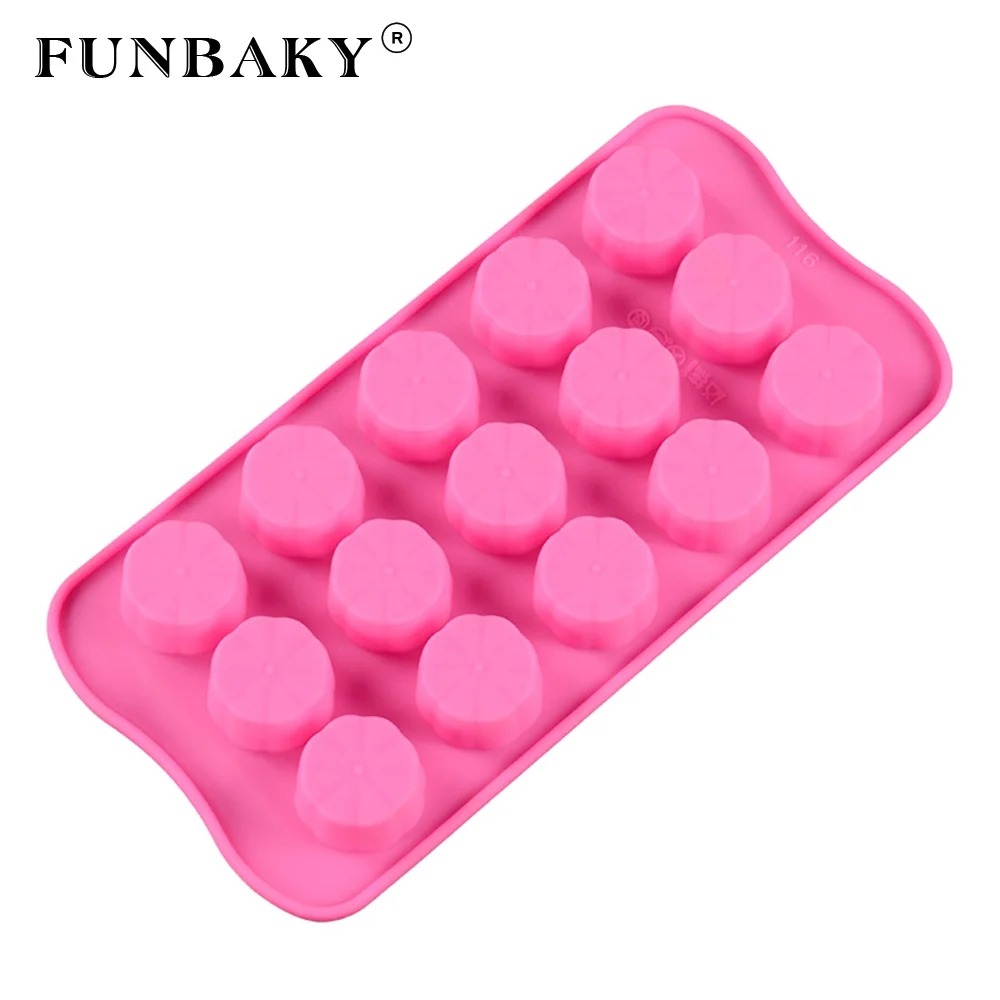 

FUNBAKY Candy making tools round flower shape chocolate mold silicone multi - cavity soft sweets handmade tools, Customized color