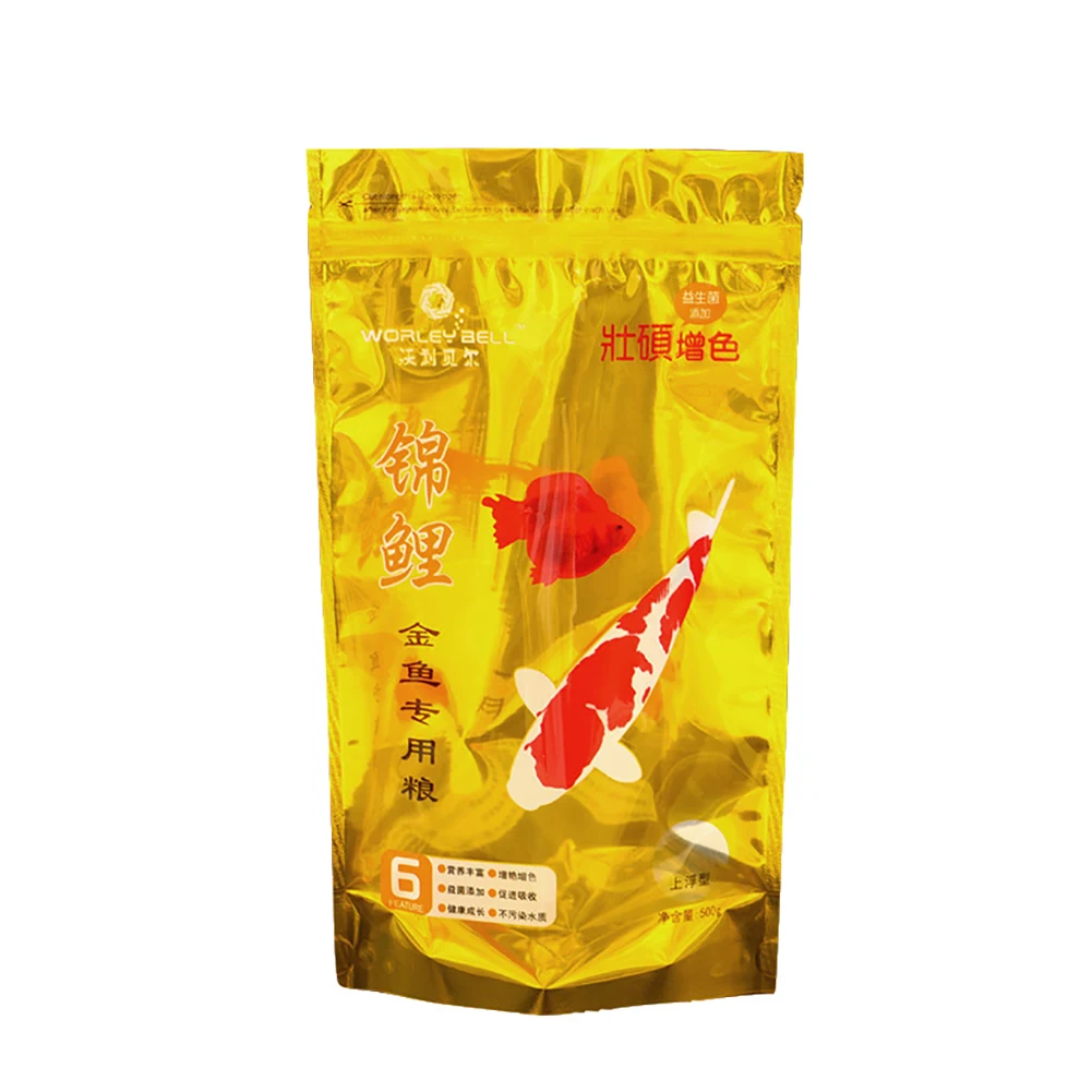 Custom Printed Innovative 100g Fish Bait Bag Chinese Koi Carp Feed Bag Stand Up Fish Feed Pouch Bag With Zipper And Window
