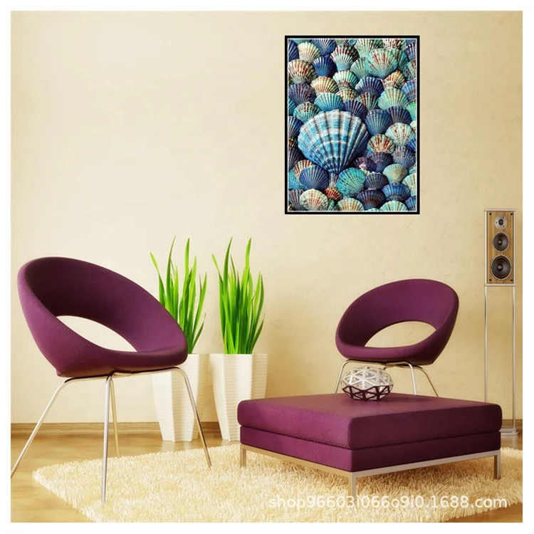 
Diamond Painting Set All Diamond Painting Conch Landscape Drill Embroidery Home Wall Decoration Painting 