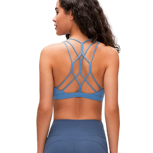 

Women's High Support Criss Cross Shockproof Compression White Sports Bra, As pictures or customized