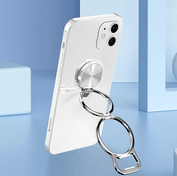 

Metal Finger Grip 360 Rotation Foldable Magnetic desktop Phone Ring Holder For Magnetic Car Mount Corkscrew for pad holder, Black rose gold silver