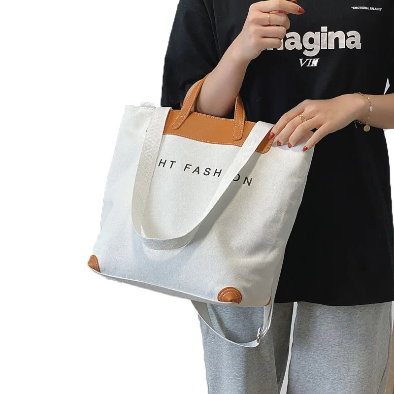 

Hot Sale New Woman Canvas Large Capacity Simple Trendy High Quality Travel Shoulder carry bag, 5colors