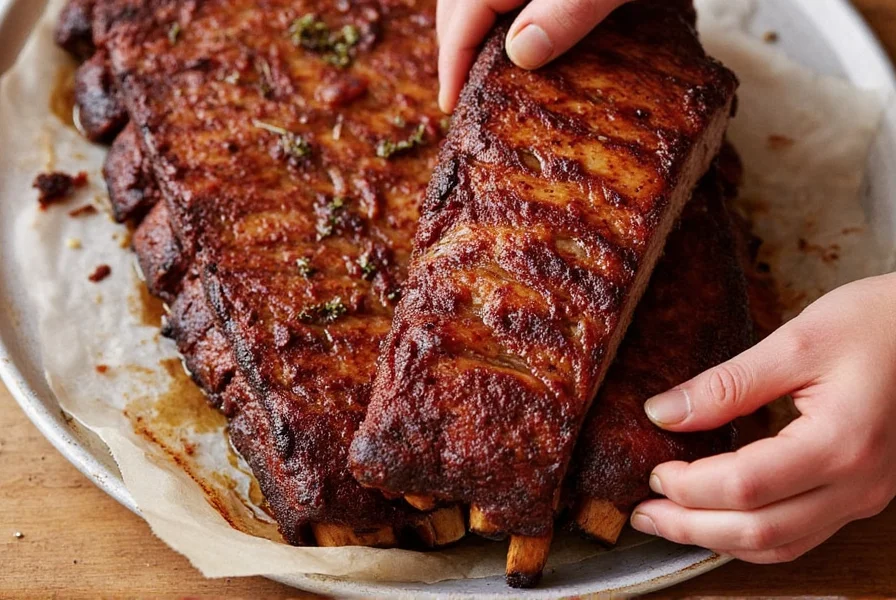 Finished Ribs with Knife
