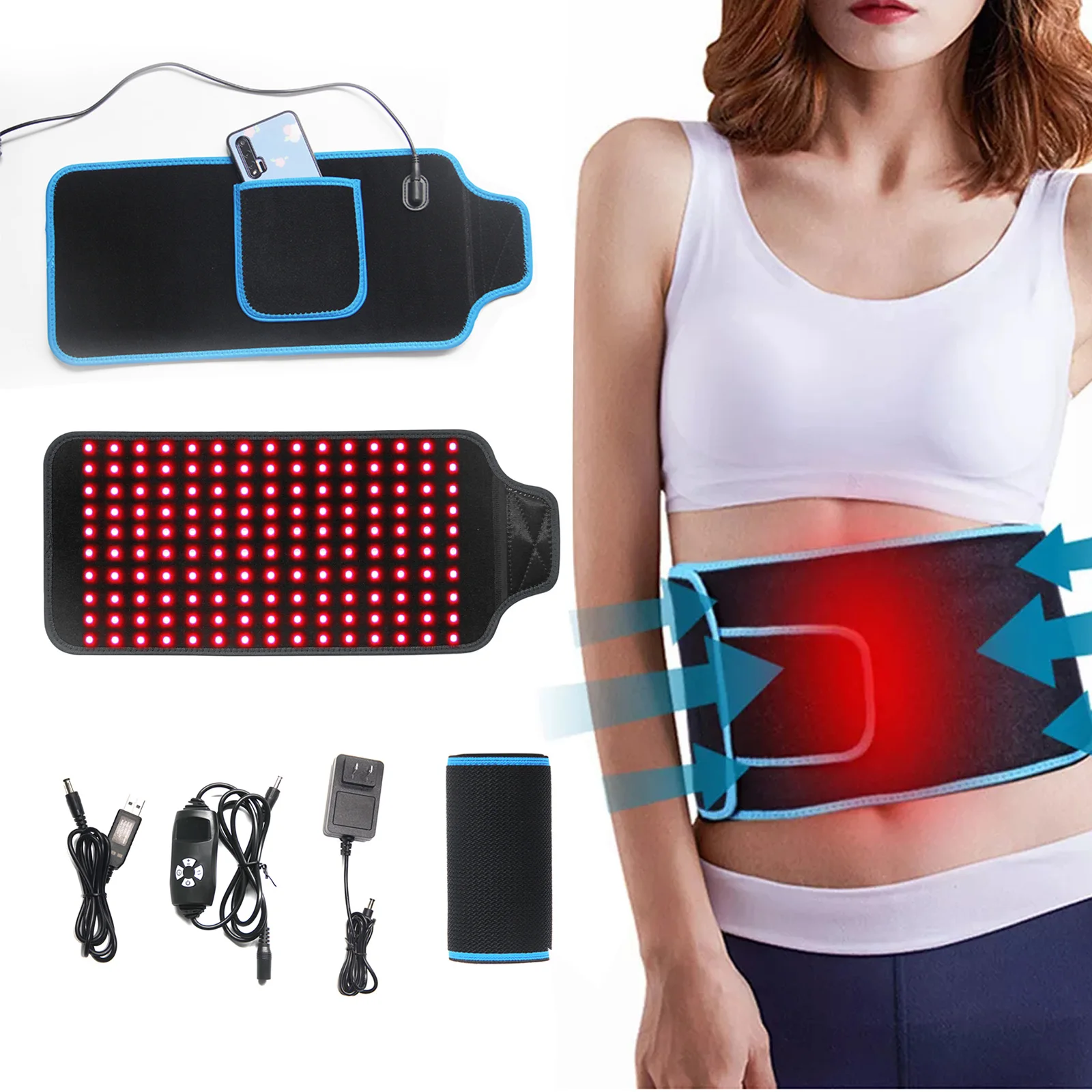 

New Slimming Waist Slimming Infrared 660Nm 850Nm Loss Weight 360 Laser Lipo Belts Led Arm Wrap Red Light Therapy Belt