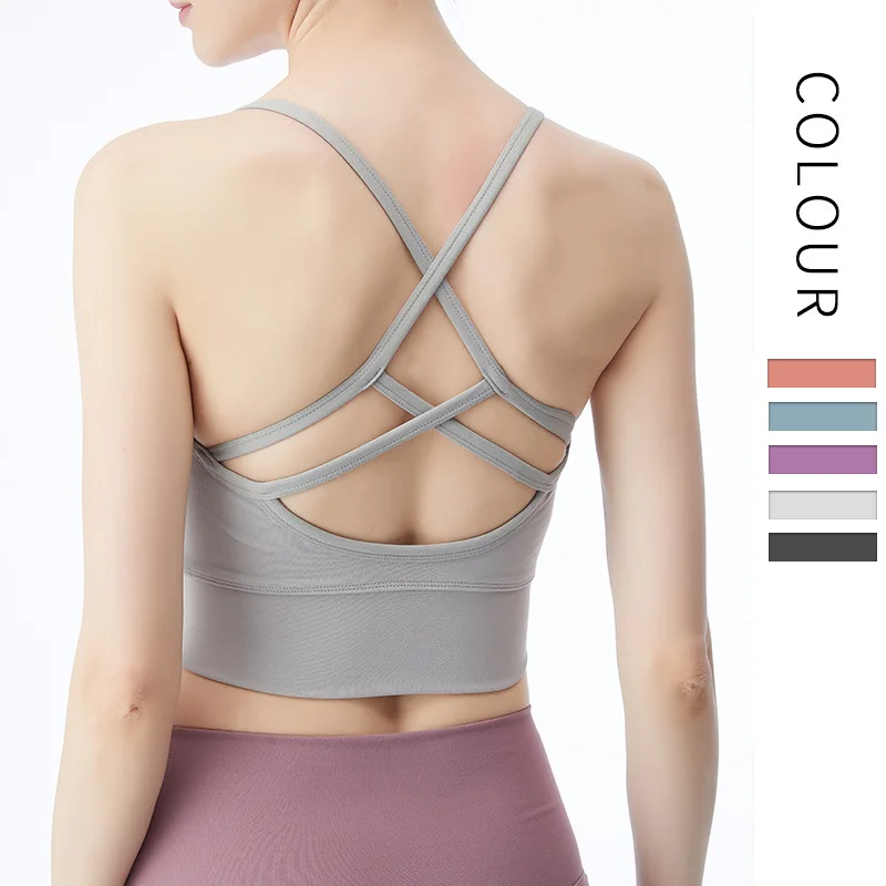 

2020 Custom Logo Wholesale Seamless Gym Fashion Back Design Underwear Ladies Sport Top Sublimated Fitness Running Yoga Bra