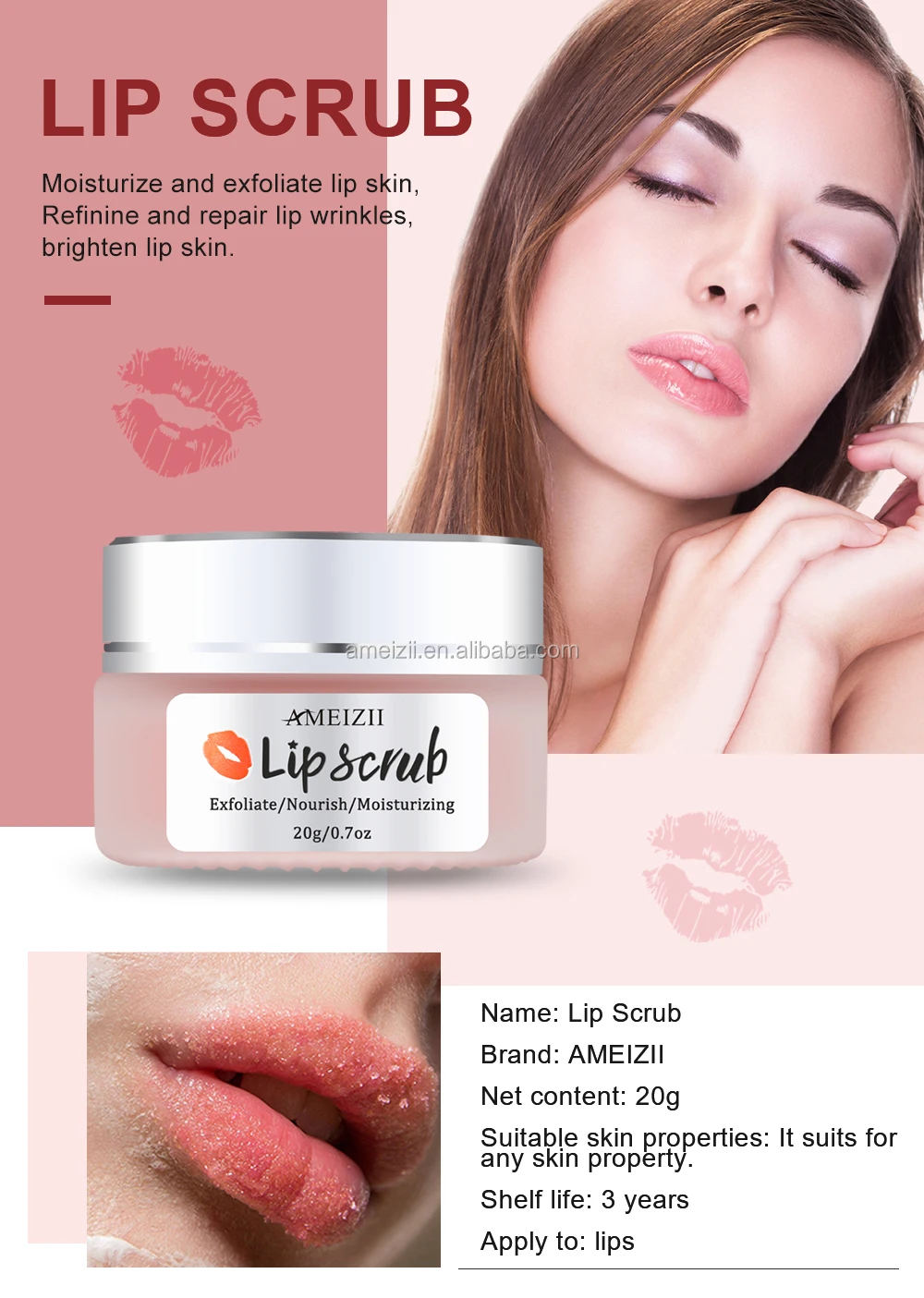 Custom Brand Strawberry Flavor Sugar Lip Scrub Exfoliante De Labios ...