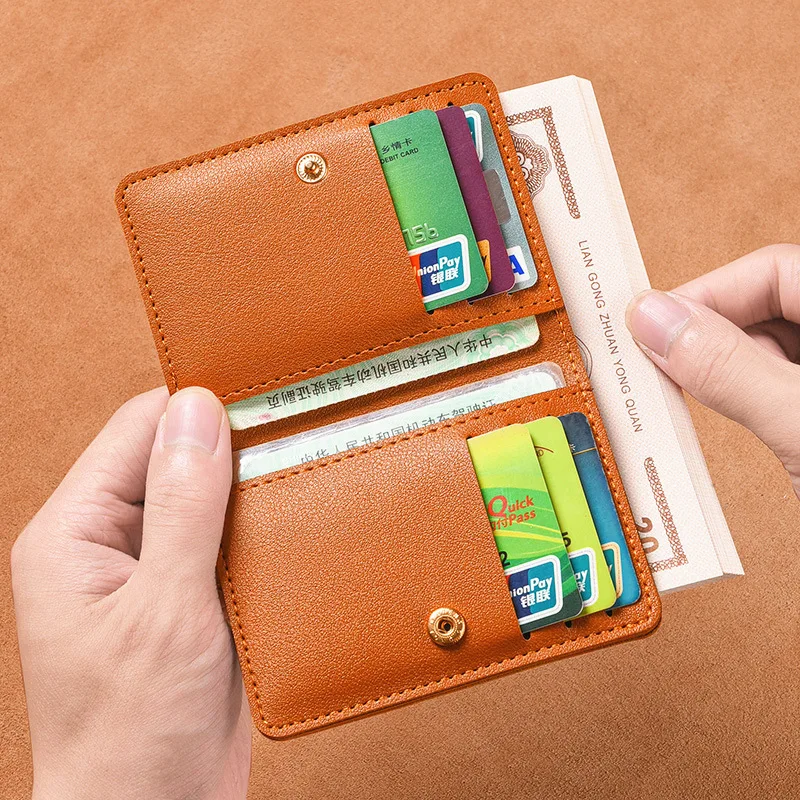 Factory Price PU Leather Small Wallet for Women Short Simple Women's Purse with Buttons Ultra Thin Credit Card Bag Coin Purse