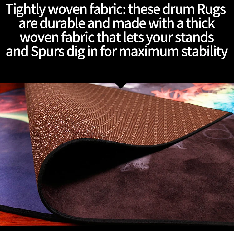 Bullfighter Cymbals Circle Drum Rug Black Carpet