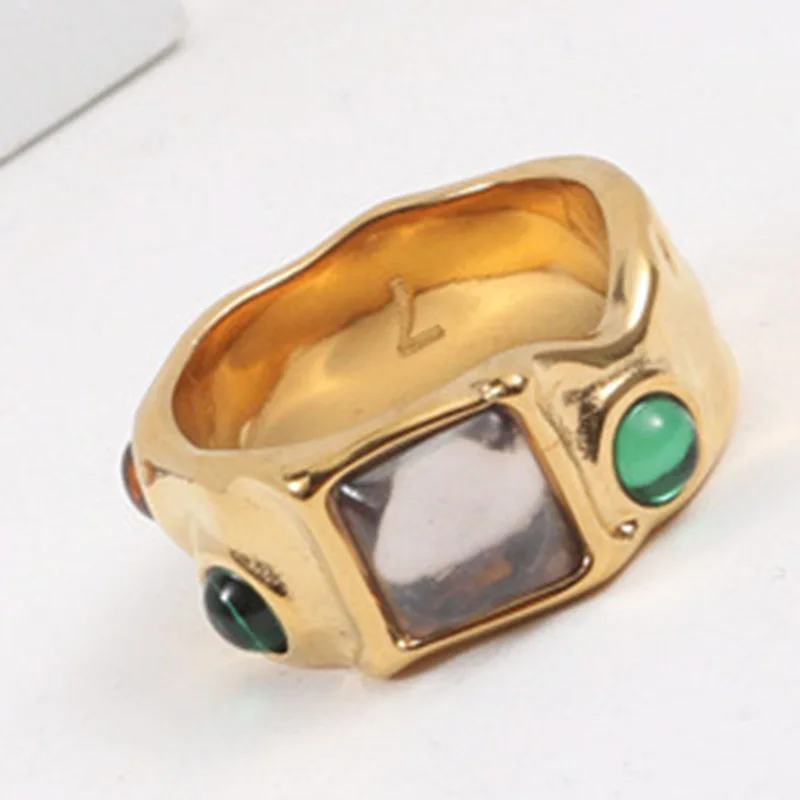 

Savi Same Style Tiger Eye Gemstone Ring Chunky 18K Gold Plated Stainless Steel Finger Ring Jewelry For Men Women