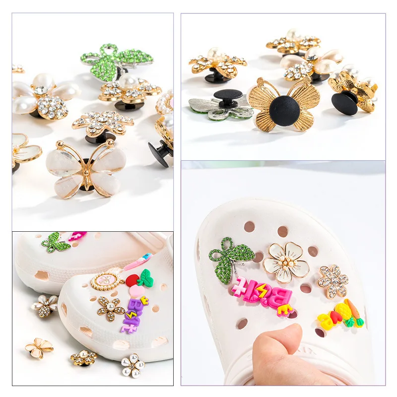

Pearl Rhinestone Decoration Shoes Charms For Garden Shoes Croc Charm