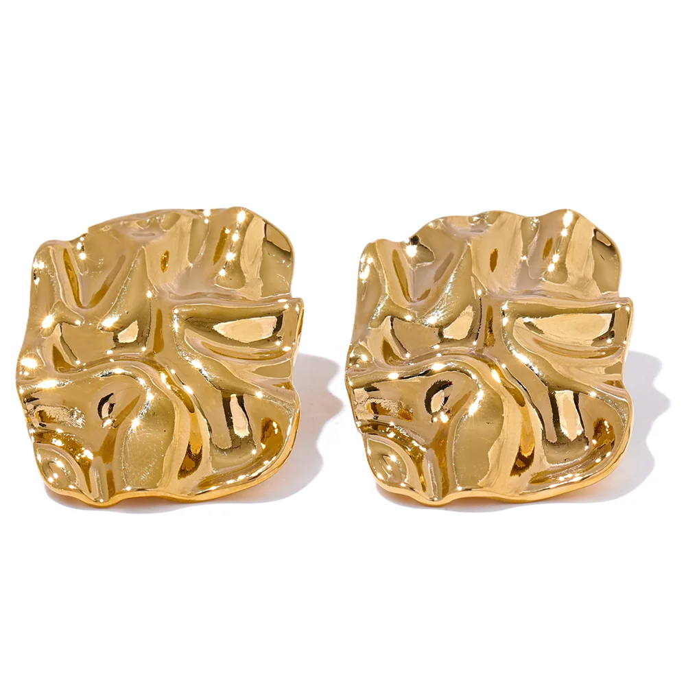 

JINYOU 3164 Individualistic Stainless Steel Geometric Unusual Earrings Minimalistic Metal Waterproof Fashion Daily Jewelry 2024