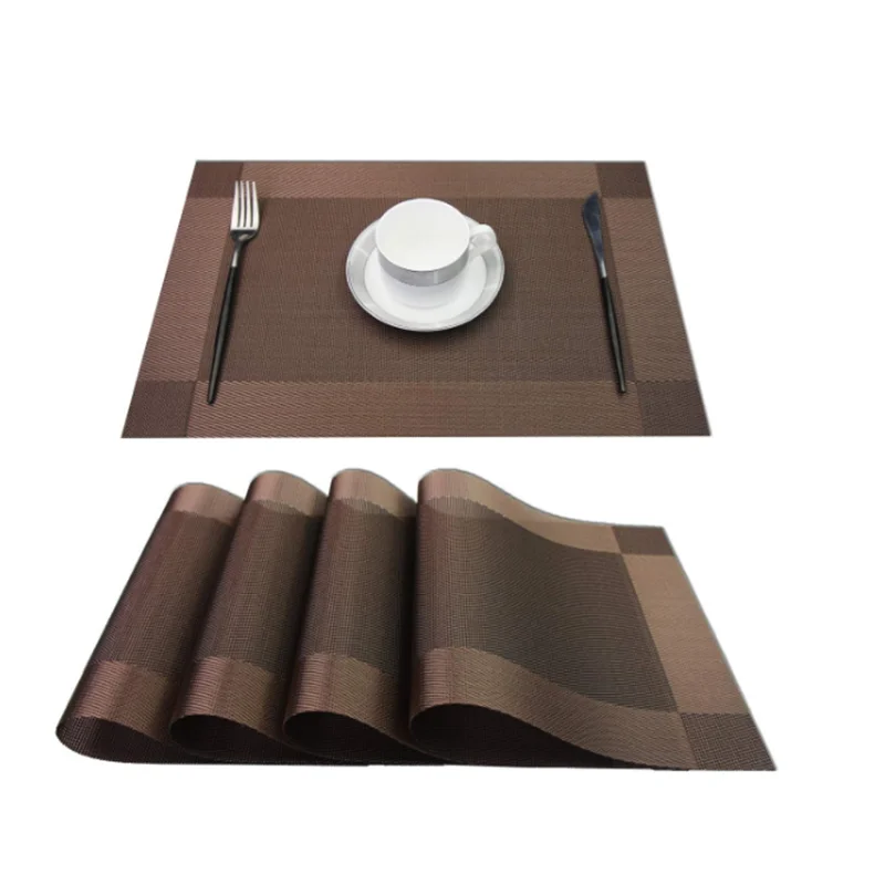 

Amazon wholesale cheap washable polyester pvc tablemats placemat, Customized color
