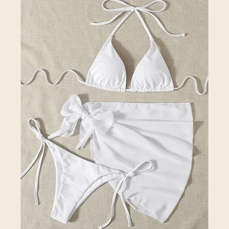 

LEVEL 20044 3 piece swimwear set High Cut Swimsuit Swimwear Swimming Suit Cover Up bikini set