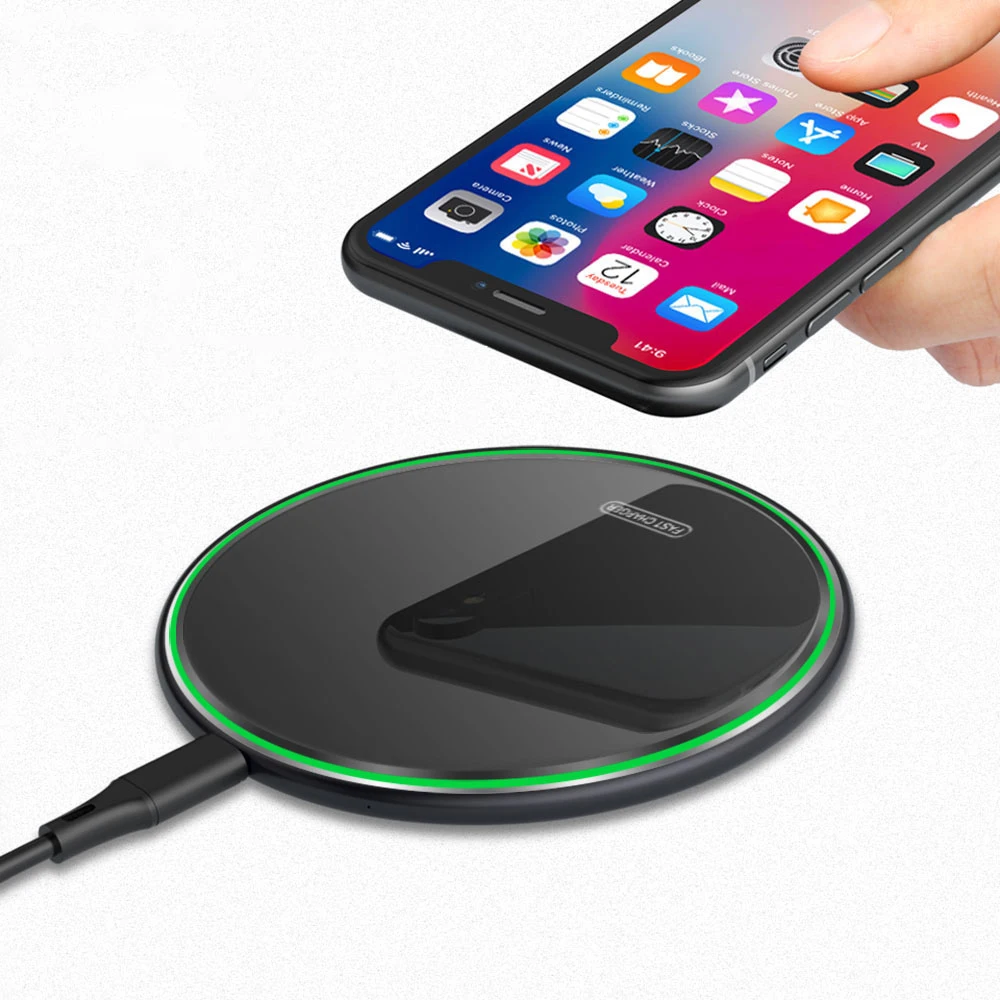 Drop ship 2020 New 10W Universal Qi Wireless Mobile Charger Charging Pad fast charging led wireless charger
