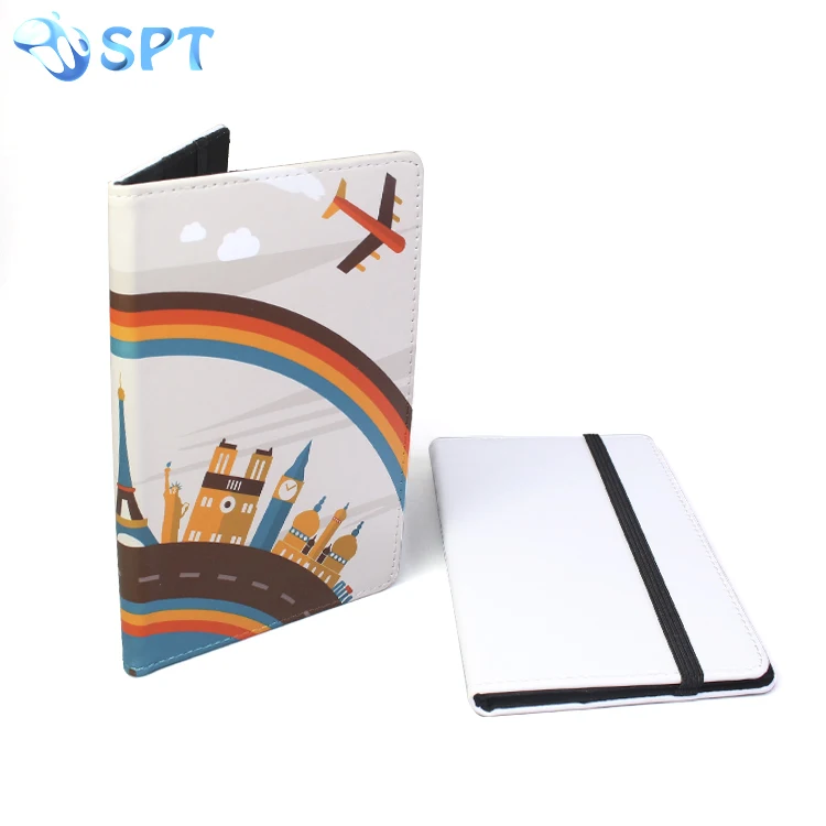 

Travel wallet type sublimation printed passport holder case, Black/white