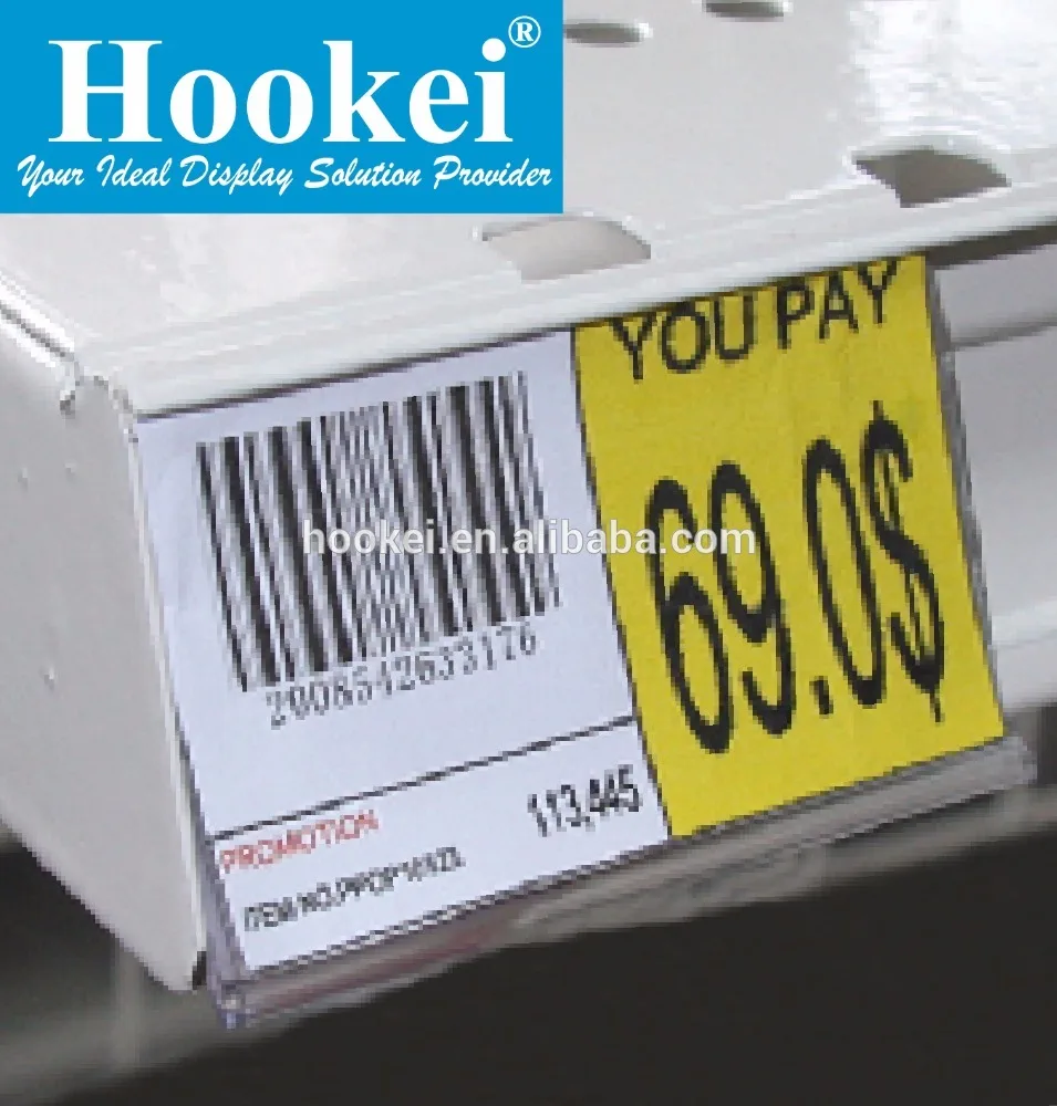 Transparent Pvc Data Strip Plastic Shelf Price Tag Holder Label Holder