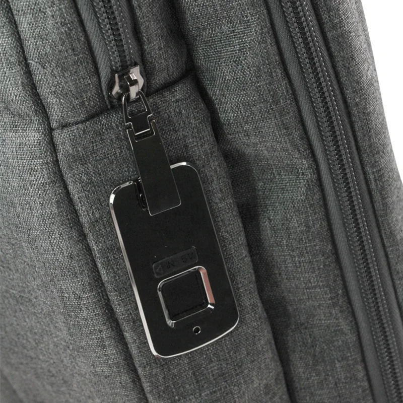

Fipilock Classic Nylon Bag Travel Backpack With Fingerprint, Black gray