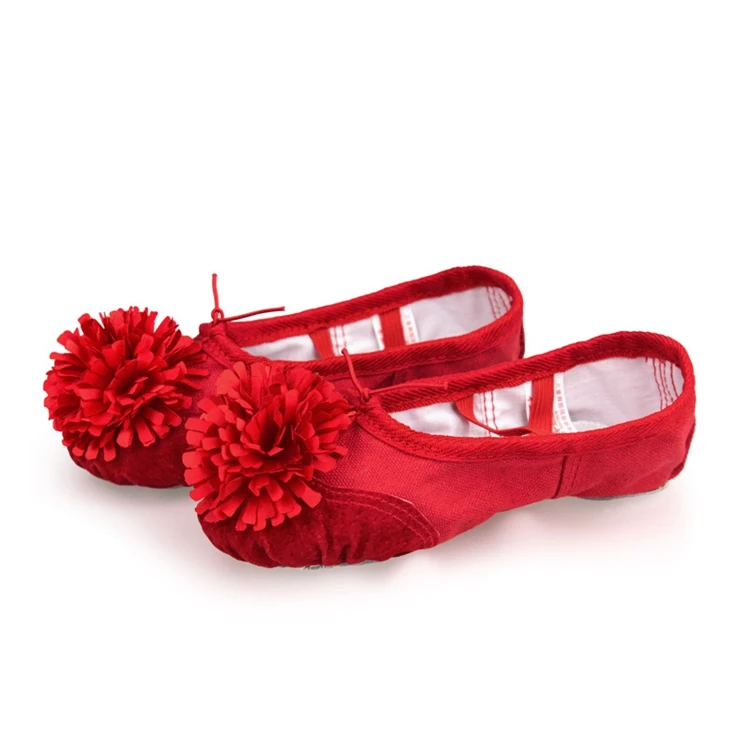 

wholesale split sole canvas soft ballet dance shoes RT-038, Pink, beige, white, red