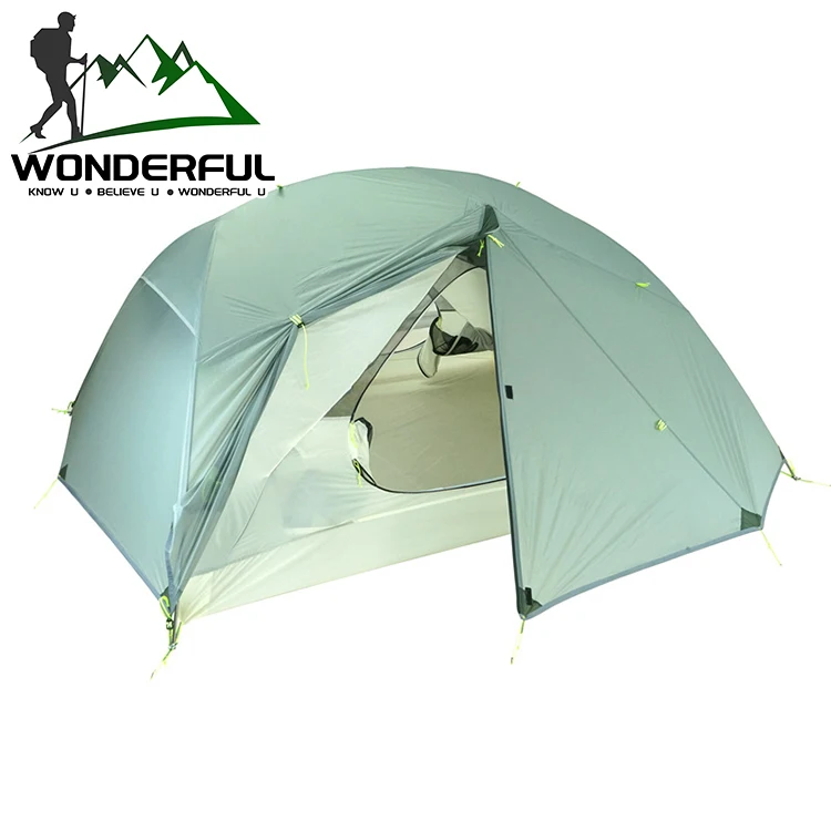 

High Quality Ultralight Aluminum Pole Nylon Silicon Coated 3-4 Person Double Layer Weatherproof Outdoor Mountain Camping Tent