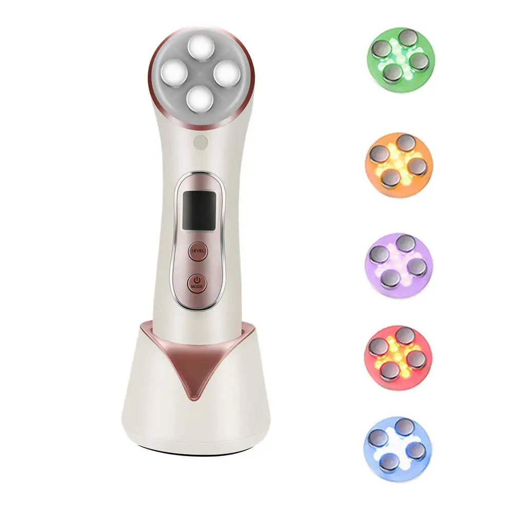 

5 in1 multifunctional facial massager wand skin tightening EMS LED light phototherapy beauty device facial massage wand