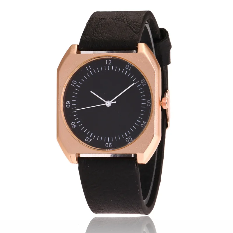 

2021 Creative Square Women's Watch Personality Leisure Leather Alloy Quartz Watch Men and Women Couple Watch