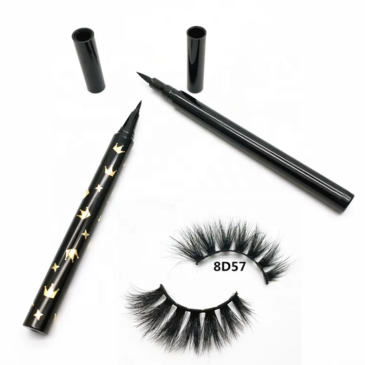 

24 hours Lasting Eyelash Extension black color Self Adhesive Eyeliner Lashes Sticky Eye Liner Pen