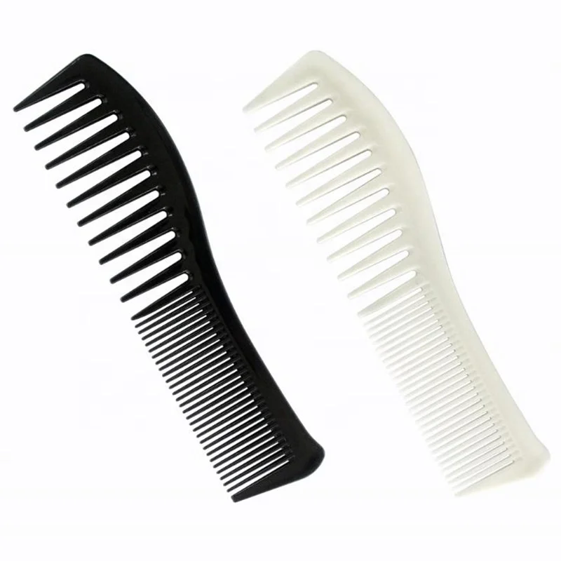 

High quality carbon curve comb white smooth double teeth comb for mens wide tooth comb, Black