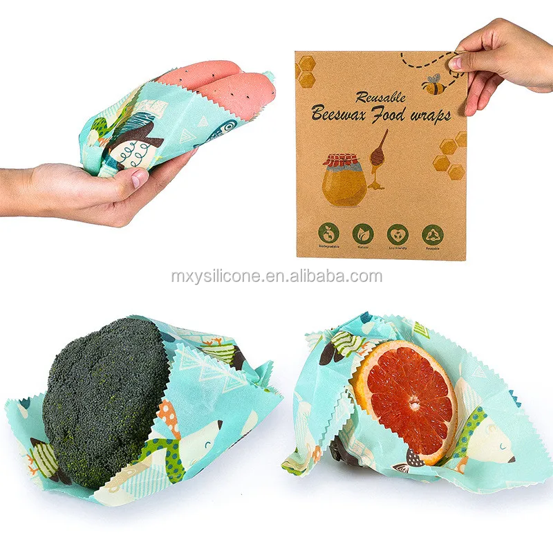 Biodegradable custom size logo beeswax food wrap for promotion