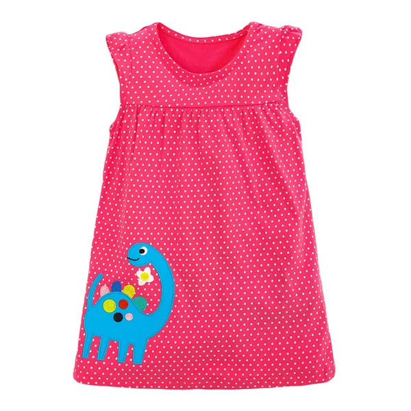 

Cartoon children's skirt cotton sleeveless girls' summer dress kids wear, As shown