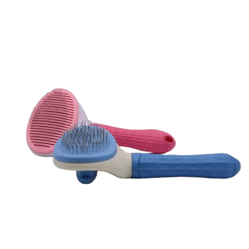 

Factory Direct Pet Cat and Dog Grooming Blade Comb Brush with Cleaning Button Fur Shenzhen Rubber Dog Toy Clean Beauty Support