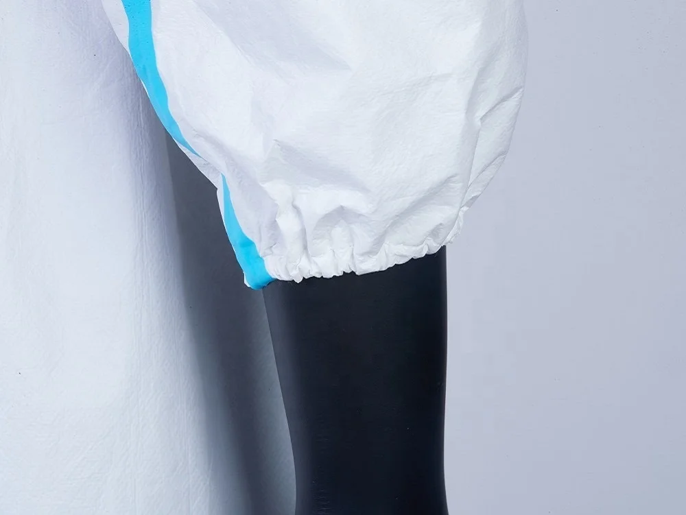 
Medical Protective Suit Disposable Protective Clothing Microporous with Blue Tape 