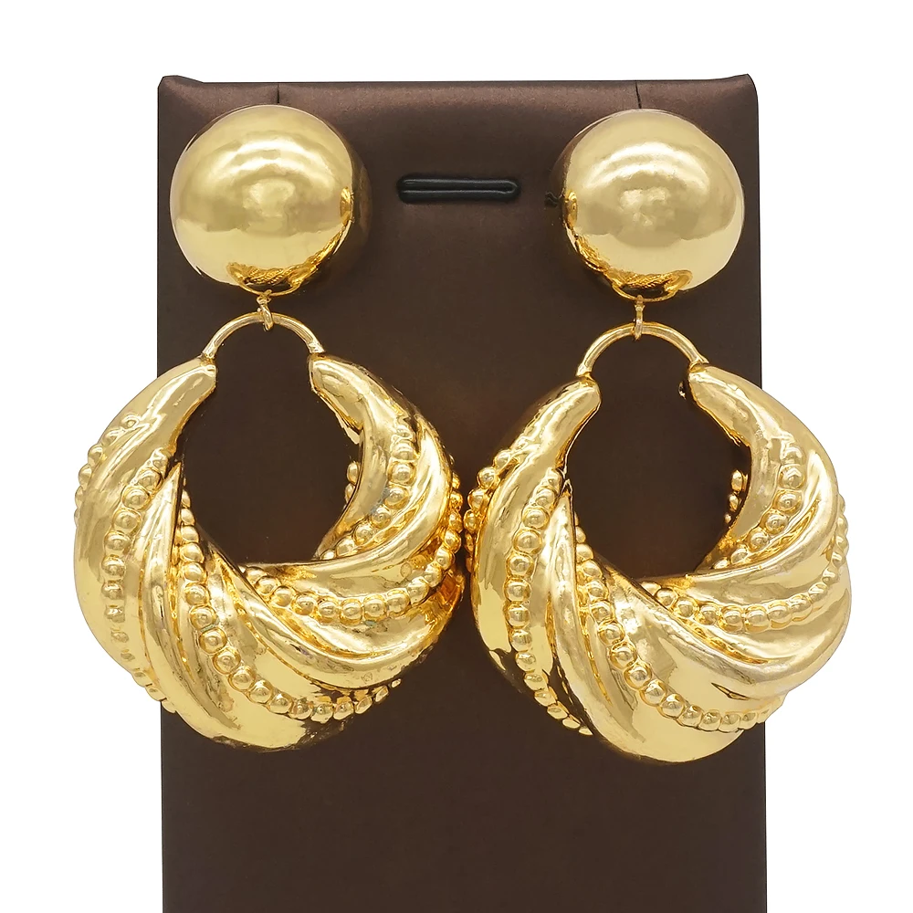 

fashion elements asymmetric earring jewelry African earrings gold statement earrings for women 18k gold plated Z484