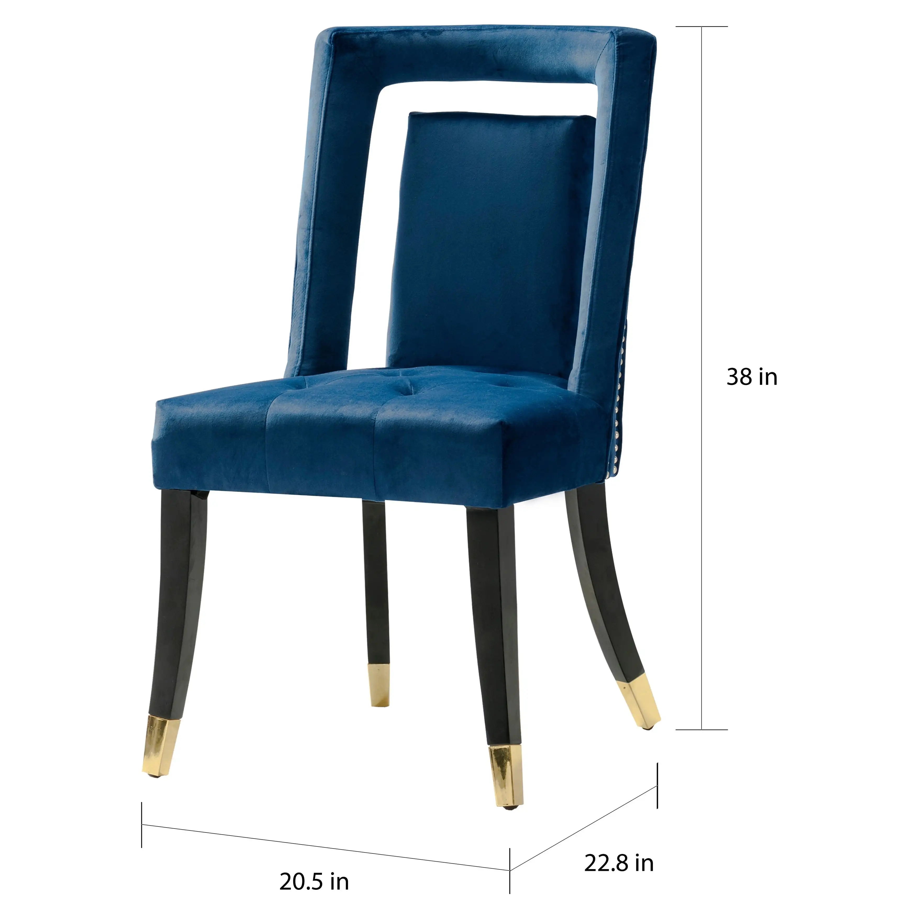 2019 year modern factory dingzhi furniture latest design copper nail velvet hollow dining chair