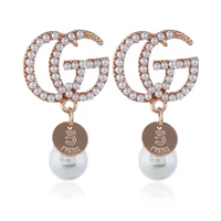 

Original Design Earrings Digital Pendant Pearl Personality Fashion Letters Earrings