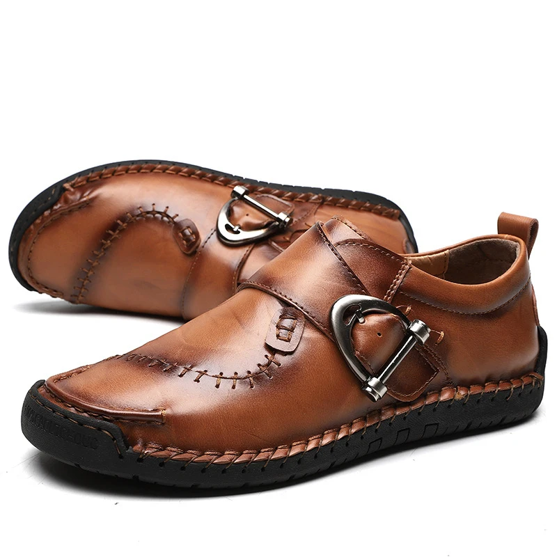 

ZP03-1 2021 Men Shoes Breathable Genuine Leather Plus Size  Casual Shoes For Men New Styles, As picture or custom