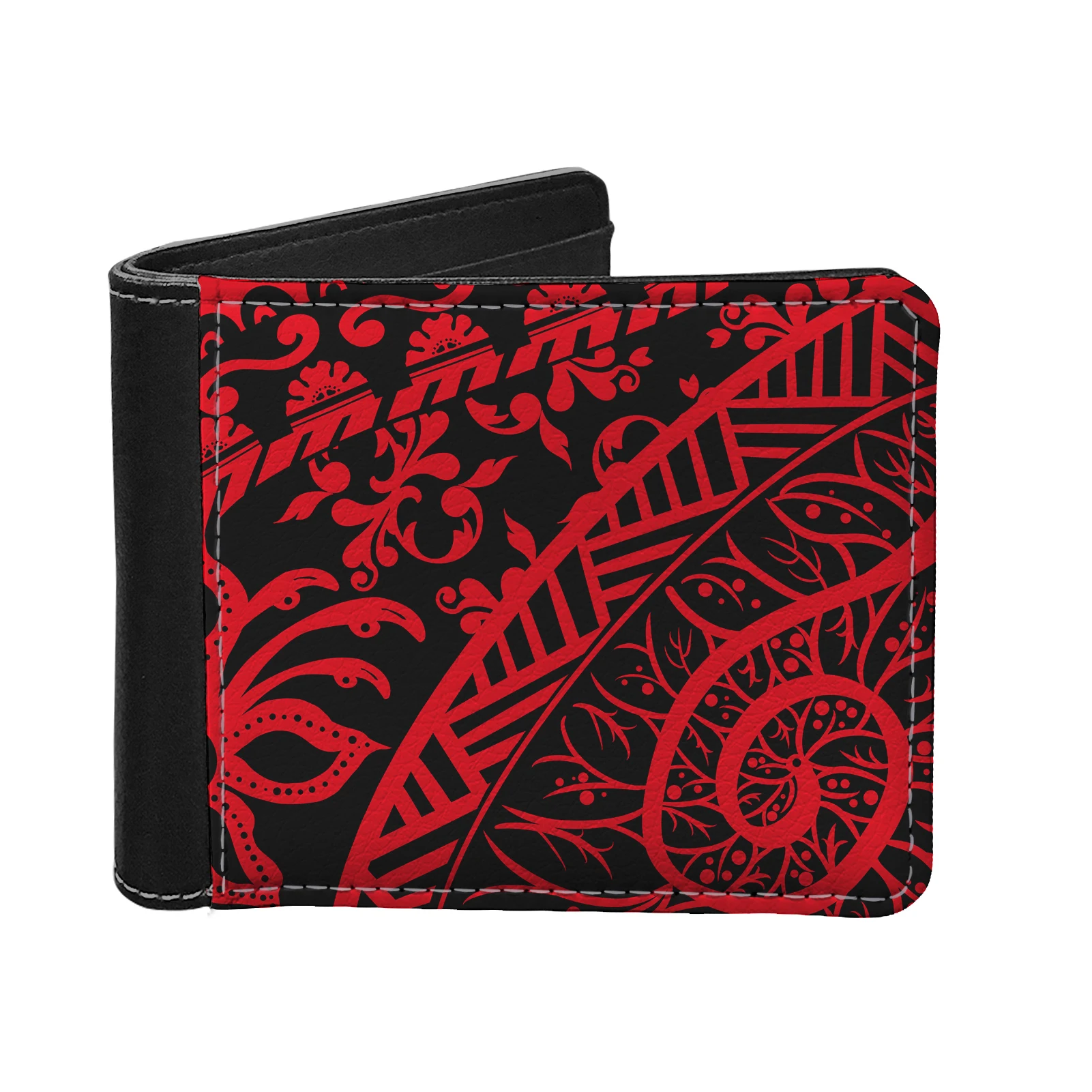 

Factory custom Polynesia printed square men's ultra-thin wallet material leather men's wallet leather low price sale spot, Customized exclusive wallet