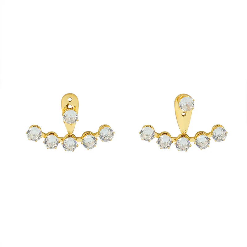 

2022 Trendy Earring 18K Gold Plated Three-hole Design Adjustable Zirconia Stud Earrings Stainless Steel Earrings Wholesale