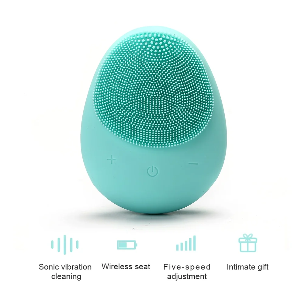 
Wireless Rechargeable Face Cleanser Ultra Soft Silicone Facial Massager Cleansing Brush 