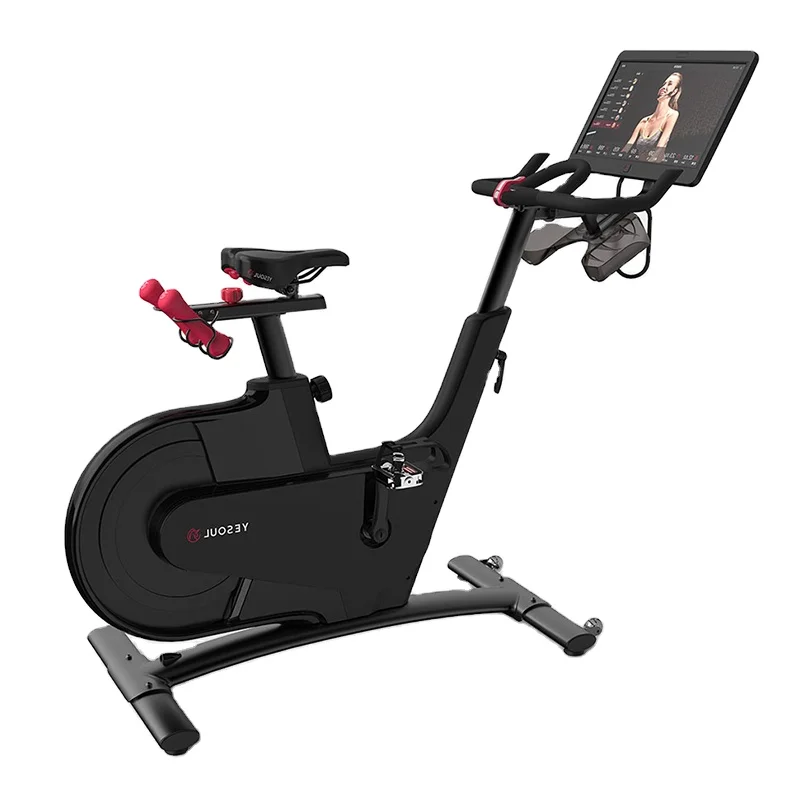 

YESOUL smart Indoor stationary exercise spinning bike bicicleta hot sale spin bike with tablet monitor touch screen, Black,white