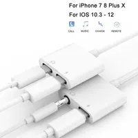 

2 in 1 Adapter For iphone 7 8 plus X XR XS Max For lightning to Double Splitter Jacks Audio Charging Adapter Cable Earphone Adap