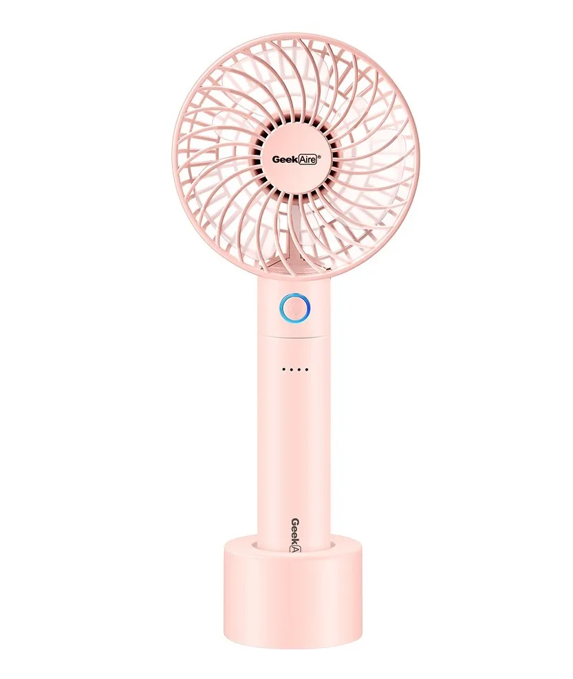 

2600mA Power Bank Fan, Rechargeable Mini Personal Handheld, Lithium-ion Battery, Charging Dock, 5 Speed Settings