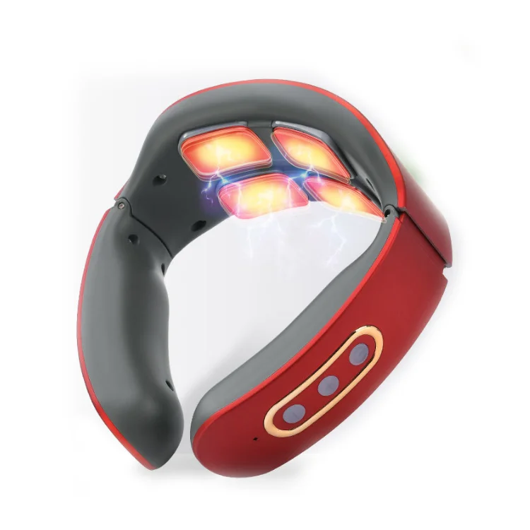 

Neck Electric Shoulder Massager With Heating Massage Neck Back Massager, White red